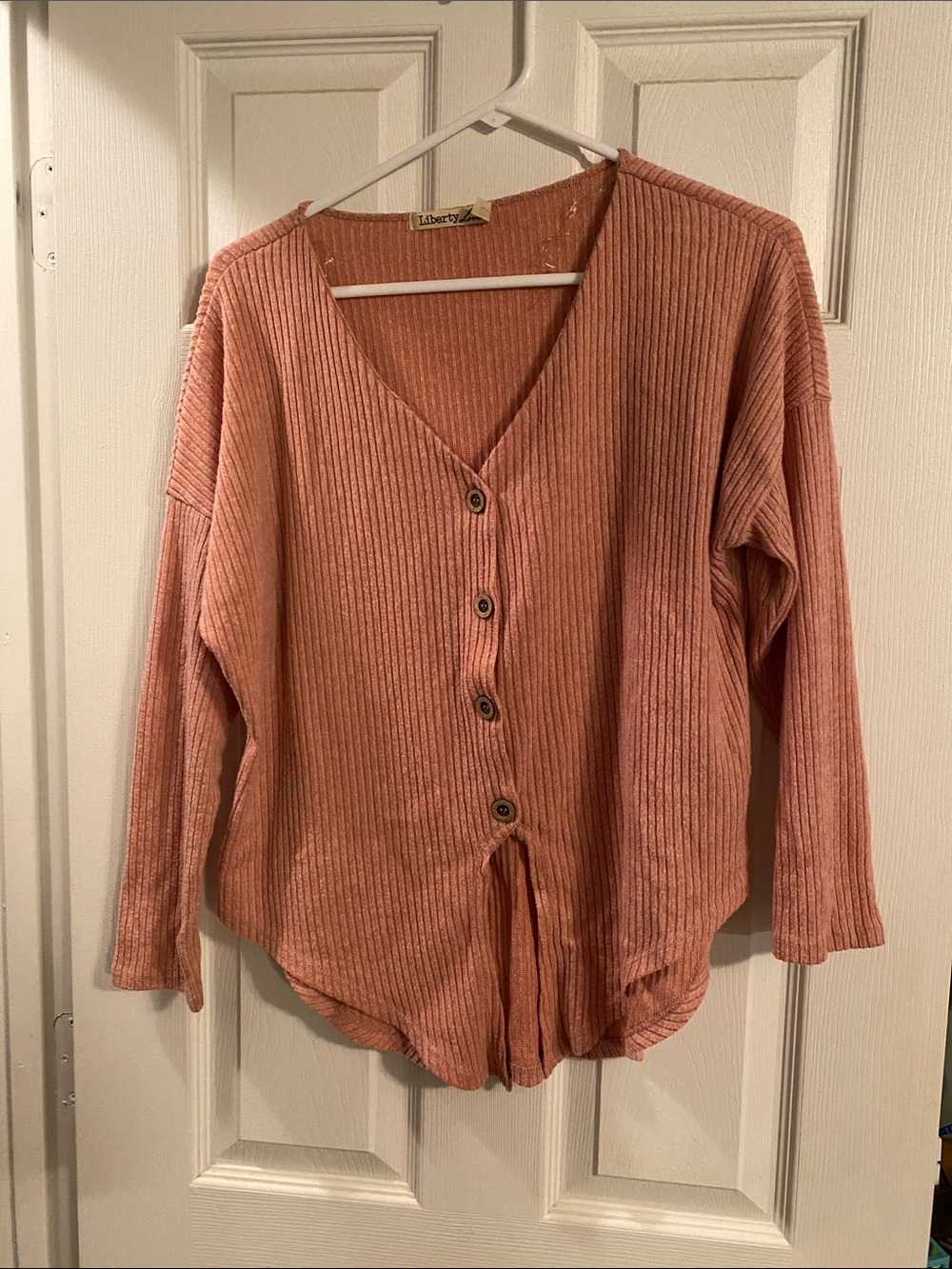 liberty Love Ribbed Button-Front sweater